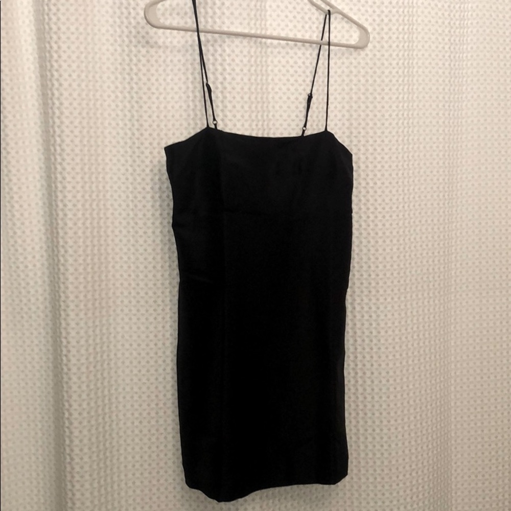 Realisation mini silk dress. Black